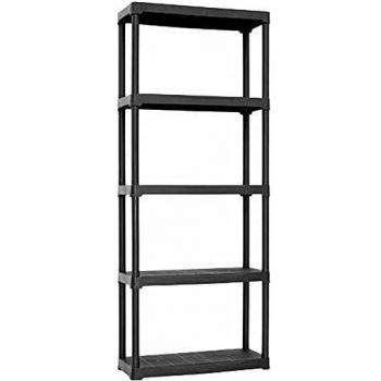 Art Plast ZA2028 5 baldas de plástico en Polipropileno 900x400x h 1760 mm, Negro, Grande