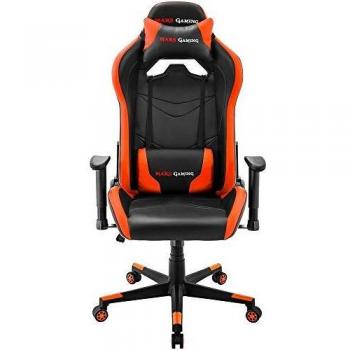 Mars Gaming MGC3BO, Silla Gaming Ergonómica, Cojín Lumbar y Cervical, Naranja