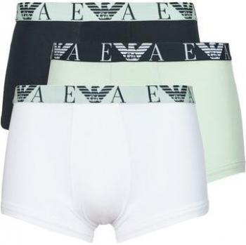 Emporio Armani Boxer BOLD MONOGRAM X3 para hombre, Multicolor (Blanco/Marine/Menta), Talla S