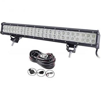 AUXTINGS 22 pulgadas 144W Spot Flood Barra de luces LED Luces de conducción campo a través con arnés de cableado Kit para 4WD AWD campo a través Camioneta 4x4 SUV Van Wagon Van Camper Camber