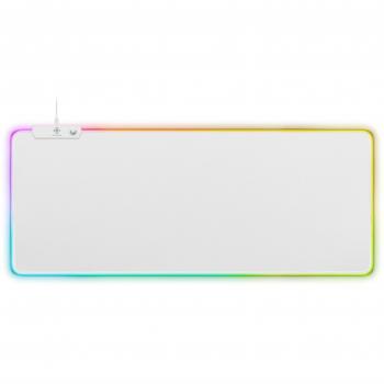 Alfombrilla de ratón Gaming RGB DELTACO GAMING DTG GAM-079-W, 900x360mm, 13 modos LED, blanca