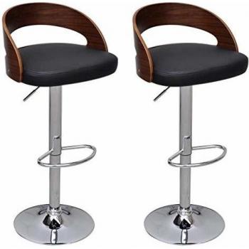 Bentwood Bar Stools Set of 2, Height Adjustable