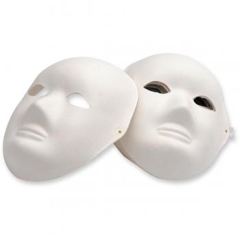 Full Face Paper Mache Masks - Pack of 24