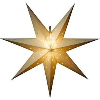 Estrella Decorativa LED Alice 3D para Interior y Exterior, Blanca, IP44, con Temporizador y Batería, Ø 60 cm