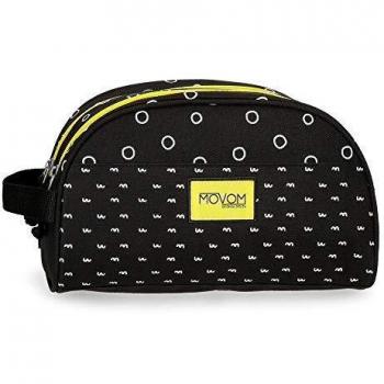 Movom Bubbles Neceser Dos Compartimentos Adaptable Negro 26x16x11 cms Poliéster