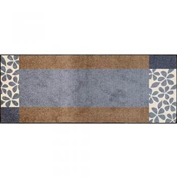 wash+dry Florita - Felpudo lavable, color gris, poliéster, gris, 115 x 175 cm