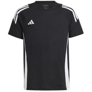 Camiseta de fútbol adidas Tiro24 infantil negra, manga corta, diseño deportivo, material transpirable, talla infantil