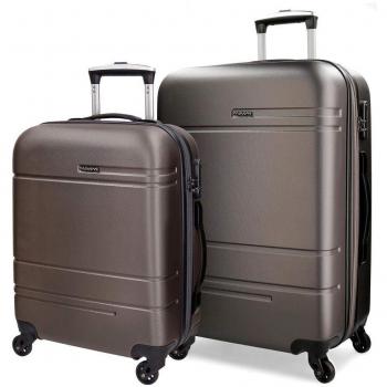 Movom Galaxy Juego de maletas Gris 55/69 cms Rígida ABS Cierre TSA 108L 4 Ruedas Dobles Equipaje de Mano