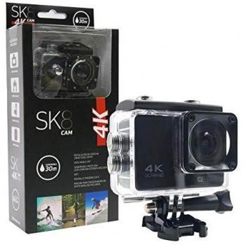 Cámara Deportiva Ultra HD 4K SK8 Negra con Accesorios
