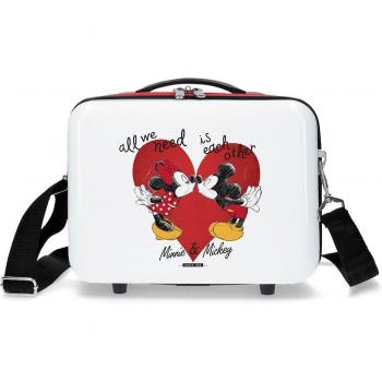 Neceser de Viaje Disney Minnie ABS Love Blanco con Capacidad de 9 Litros
