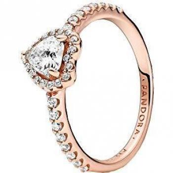 Anillo Pandora Timeless de oro rosa con Corazón Brillante Elevado en Pandora Rose