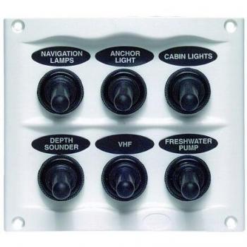 MARINCO 900-6WP WATERPROOF PANEL - 6 SWITCHES - GREY