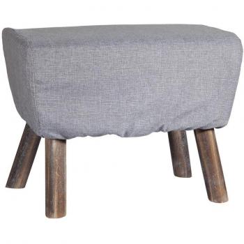Puff Rectangular de Poliéster Beige 50x37x20 cm