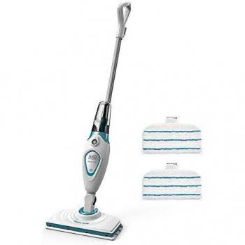 Mopa a vapor Black & Decker FSM1615-QS 1300W, Multi-superficies, Tiempo de calentamiento 20 seg, Cabezal giratorio 180°, Depósito 350 ml, Incluye 2 almohad