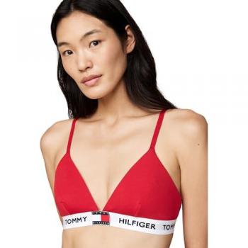 Sujetador Triangular Tommy Hilfiger Heritage Rojo con Inscripción, Talla S