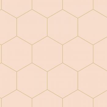 Papel pintado hexagonal melocotón claro - 0,53 x 10,05 m - Estahome