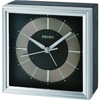 Reloj de mesa Seiko QXE061S, Reloj de sobremesa analógico, color platino, material madera y plástico