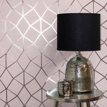 Geo Trellis Blush Vinyl Wallpaper
