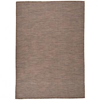 Alfombra de Exterior de Tejido Plano Marrón 160x230 cm