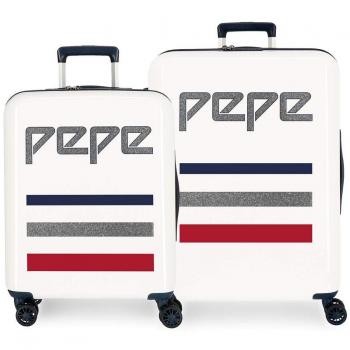 Pepe Jeans Taking off Juego de maletas Beige 55/70 cms Rígida ABS Cierre TSA 119.4L 4 Ruedas dobles Equipaje de Mano