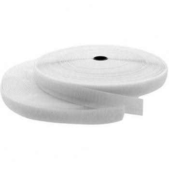 Banda de Velcro Ajustable 25mm x 25m Color Blanco