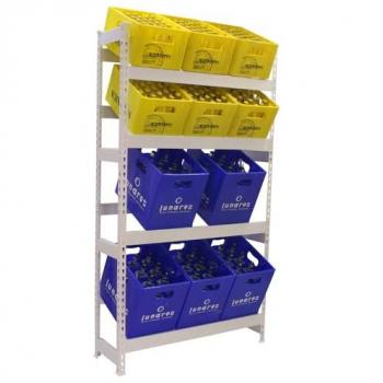 Estantería Simonbottle 4-2000X1000X300 Blanco, para 12 Cajas, 4 Baldas, capacidad de 100 kg de Punto Flexión, diseño sin tornillos