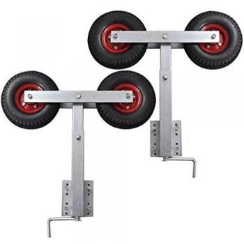 vidaXL Set de 2 soportes ruedas oscilantes para remolques de barca, 59 - 84 cm