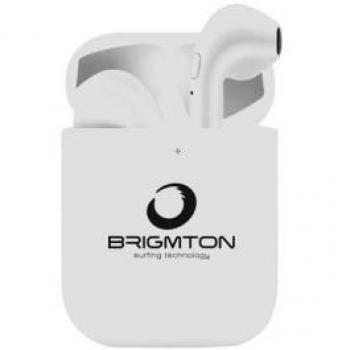 Auriculares Bluetooth True Wireless Brigmton BML-18 con Micrófono y Batería de 250 mAh - Color Blanco