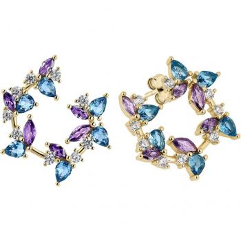 Ear Candy - Pendientes asimétricos Alana de plata bañada en oro amarillo 18k