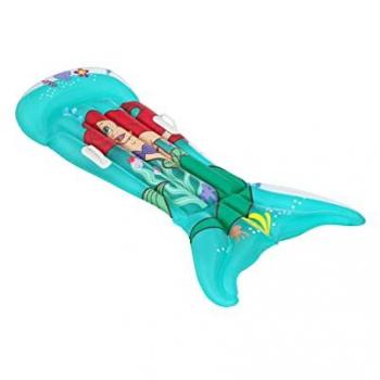 Colchoneta Hinchable Bestway Disney Sirenita con Asas 158x81 cm, adecuada para niños mayores de 6 años, ideal para uso en jardín y playa