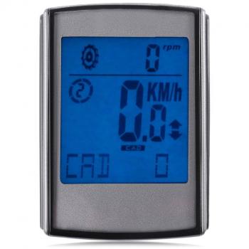 Pantalla grande inalámbrico ordenador de bicicleta odómetro velocímetro impermeable LCD retroiluminación 2 en 1 bicicleta Speedo cadencia