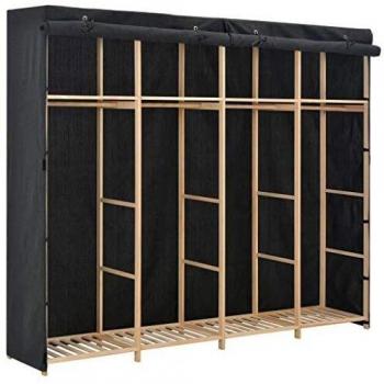 SengentoStyle Kledingkast 200x40x170 cm stof grijs