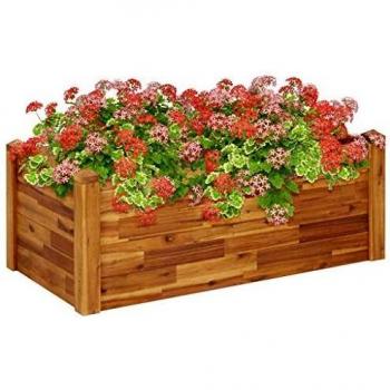 Arriate de madera maciza de acacia 110x60x44 cm