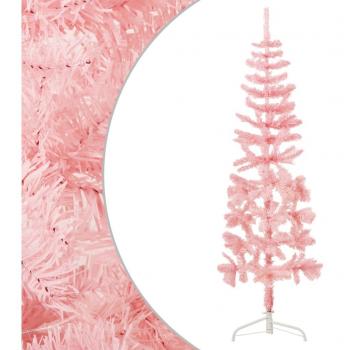 vidaXL Slim Artificial Half Christmas Tree with Stand Pink 180 cm