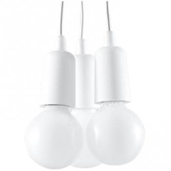Lámpara de Techo Colgante Diego 3 Focos E27 PVC Blanco LEDBOX