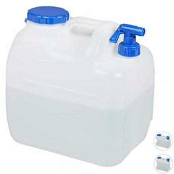 Bidón de Agua con Grifo y Tapa de Rosca, 23L, XL, Sin BPA, Ideal para Camping - Relaxdays