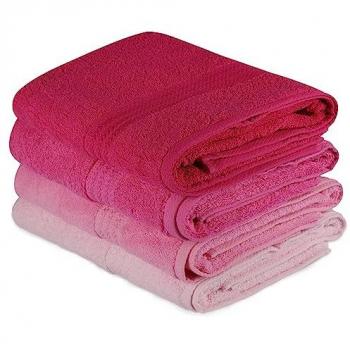 Juego de Toallas de Baño 4 Piezas 100% Algodón - Rosa Claro, Rosa, Rosa Palo, Fucsia