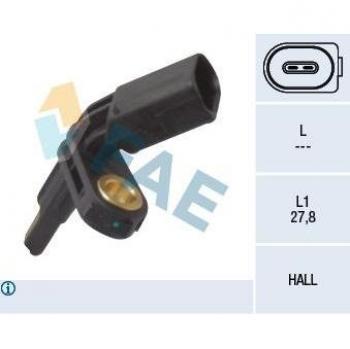 Sensor ABS FAE 78012 - Sensor de velocidad de rueda, compatible con vehículos específicos, fabricado por FAE, incluye conectores y especificaciones técnicas para instalación adecuada