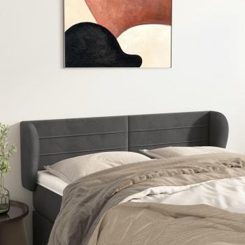 Cabecero de terciopelo gris oscuro 147x23x78/88 cm Vidaxl