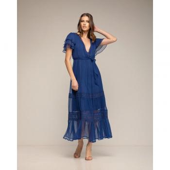 Vestido Midi Chiffon con Encajes NIZA - Elegante Diseño y Comodidad para Lucir Espléndida