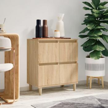 Aparador de madera contrachapada 60x35x70 cm en color roble Sonoma, mueble de almacenaje para salón, buffet y armario auxiliar
