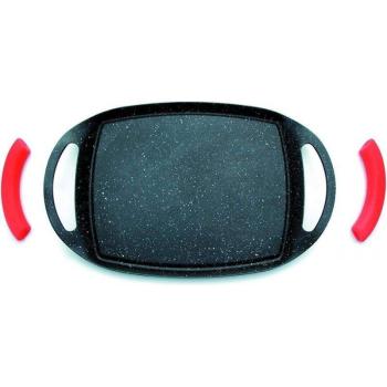 Plancha Grill de Piedra 36 cm con Revestimiento Antiadherente para Inducción y Horno
