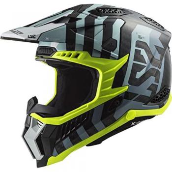 LS2 Casco de Cross MX703 X-FORCE Barrier Azul Cielo - Casco de motocross, diseño aerodinámico, carcasa fabricada en policarbonato, sistema de ventilación optimizado, interior desmontable y