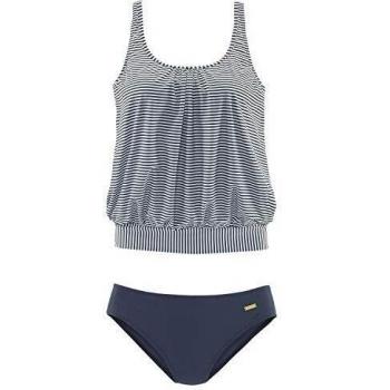 Tankini Oversize LASCANA para Dama, Talla 54, Color Marino a Rayas, Poliamida