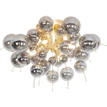 Lámpara de techo de diseño en latón con cristal ahumado y 4 luces - Explode