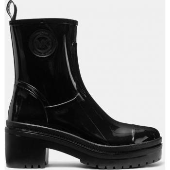 Michael Kors Women's Black Platform Block Heel Rain Boots Karis