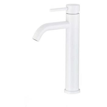 Grifo de Lavabo Alto Monomando Blanco Jabalon - Mezclador Agua Fría y Caliente, Ahorro de Agua, Instalación Rápida, Diseño Elegante con Caño Curvo