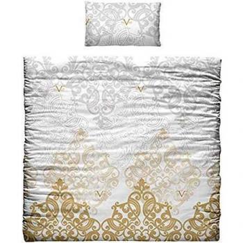Versace 19v69 Funda Nórdico y Almohada para Cama, Algodón, Oro, 35x25x23 cm, 1 Unidad
