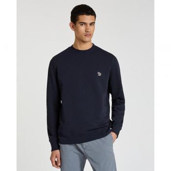 Paul Smith Men's Blue Zebra Sweatshirt - Handmade Cotton with Logo Patch, Size S