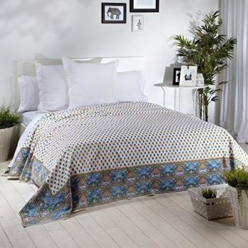 Sancarlos - Granfoulard multiusos estampado omeya azul - para sofá o cama - -